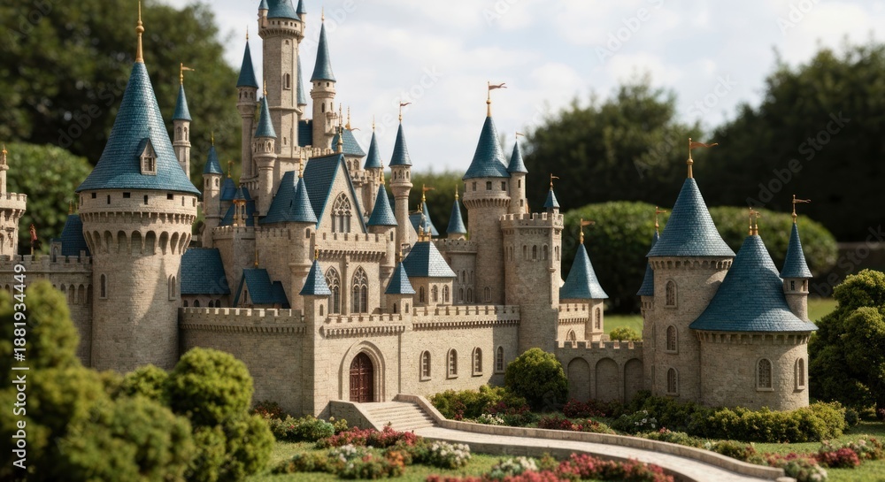Obraz premium Fairytale castle amidst green lawns