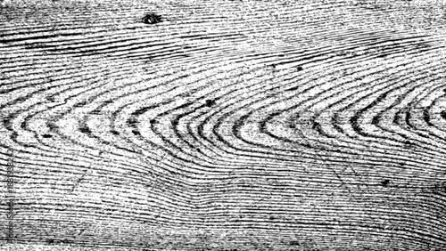 Abstract wood texture pattern with cracks and distress effect. Vector realistic illustration of old tree board top view with horizontal wave lines and twigs, wooden landscape, rustic furniture surface