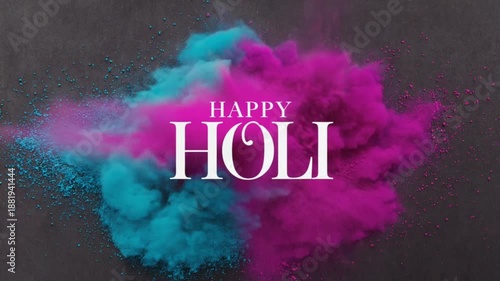 Wallpaper Mural The text “Happy Holi” is formed from colourful powder on a black background Torontodigital.ca
