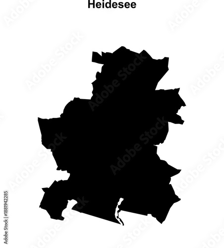 Heidesee (Brandenburg) blank outline map