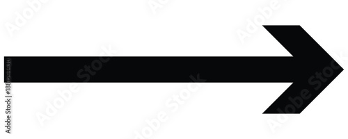 A Long arrow icon. Vector of trendy long arrow pointing right in flat style.  Large arrow pointing vector . Bold  long arrows. Vector illustration on white background. Black long arrow icon vector.