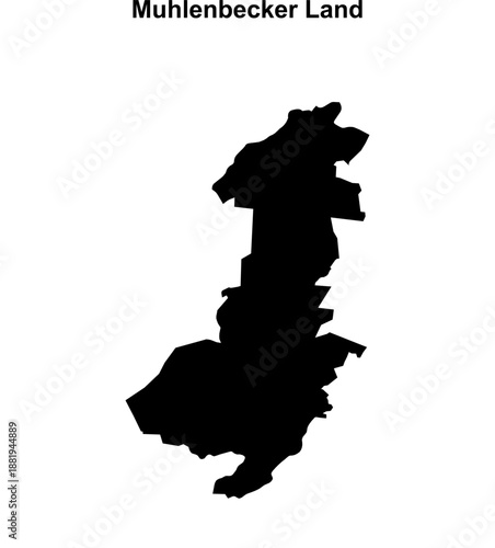 Muhlenbecker Land (Brandenburg) blank outline map