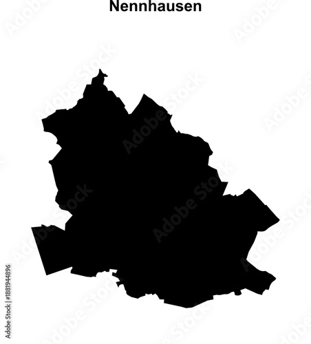 Nennhausen (Brandenburg) blank outline map