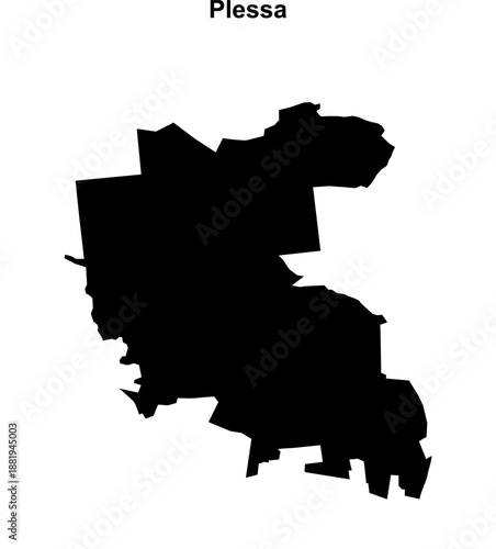 Plessa (Brandenburg) blank outline map