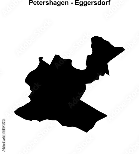 Petershagen - Eggersdorf (Brandenburg) blank outline map