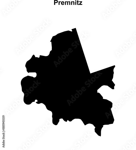 Premnitz (Brandenburg) blank outline map