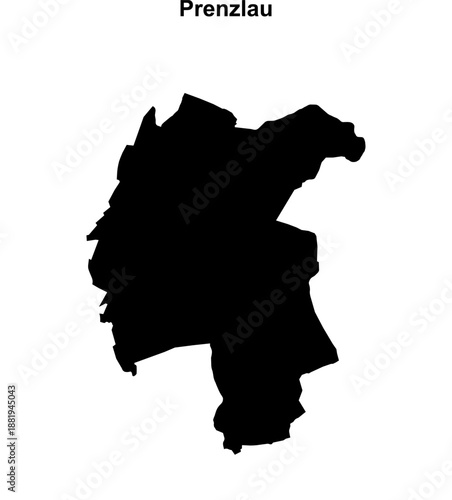 Prenzlau (Brandenburg) blank outline map