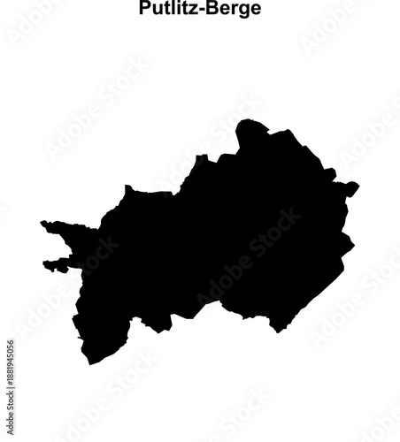 Putlitz-Berge (Brandenburg) blank outline map