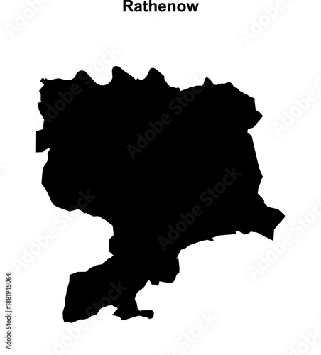 Rathenow (Brandenburg) blank outline map