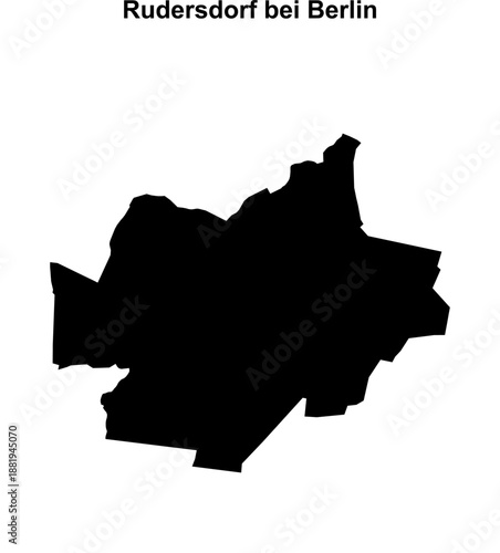 Rudersdorf bei Berlin (Brandenburg) blank outline map