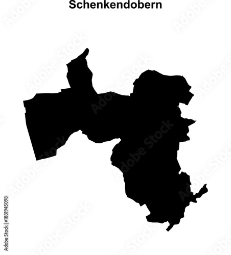 Schenkendobern (Brandenburg) blank outline map