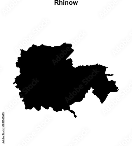 Rhinow (Brandenburg) blank outline map