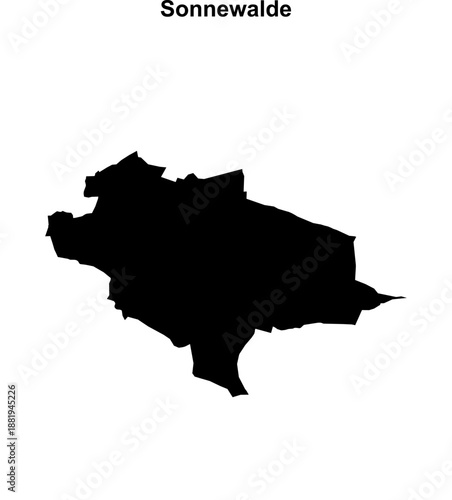 Sonnewalde (Brandenburg) blank outline map