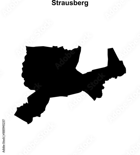 Strausberg (Brandenburg) blank outline map