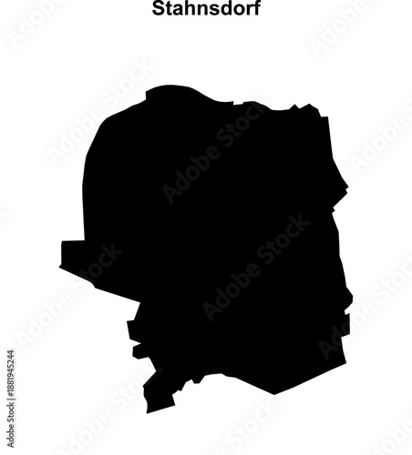 Stahnsdorf (Brandenburg) blank outline map