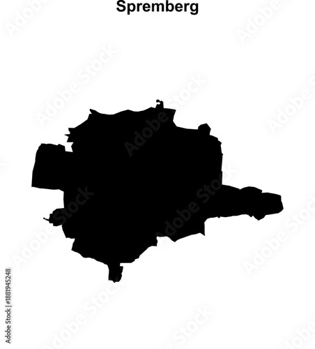 Spremberg (Brandenburg) blank outline map