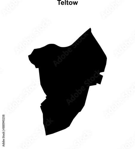 Teltow (Brandenburg) blank outline map