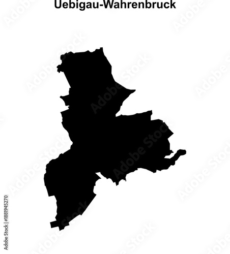 Uebigau-Wahrenbruck (Brandenburg) blank outline map