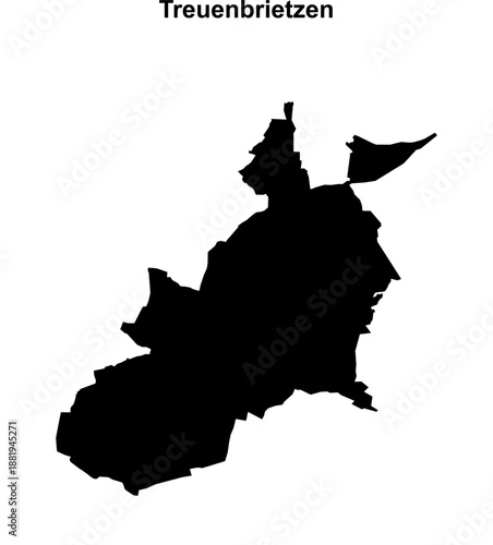 Treuenbrietzen (Brandenburg) blank outline map