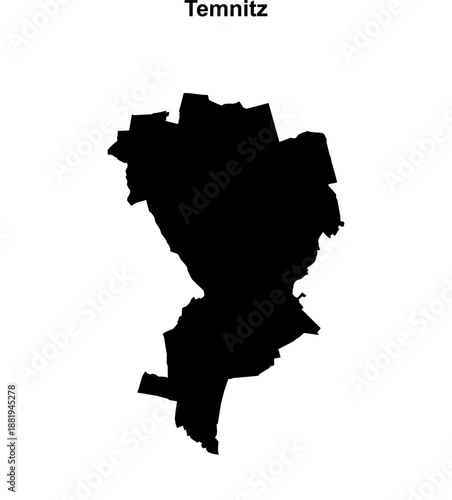 Temnitz (Brandenburg) blank outline map