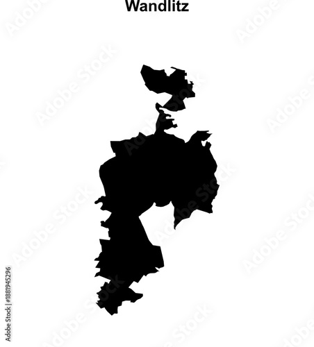 Wandlitz (Brandenburg) blank outline map