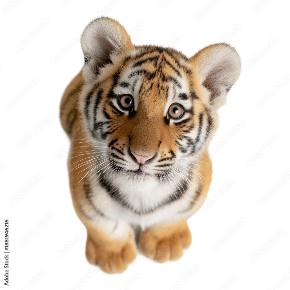 Obraz premium Adorable Young Tiger Cub Close-Up