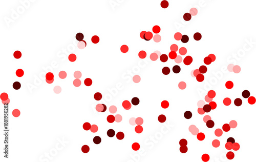 Minimalist Pink and Red Bokeh Pattern with Transparent Circular Shapes on White Background