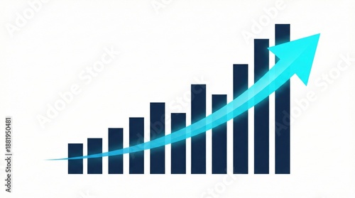 Abstract bar chart with bright upward arrow on white background,symbolizing business growth,increasing revenue,success and market expansion Free Download Abstract bar chart with bright upward arrow on white background,symbolizing business growth,increasing revenue,success and market expansion - GFXLoad