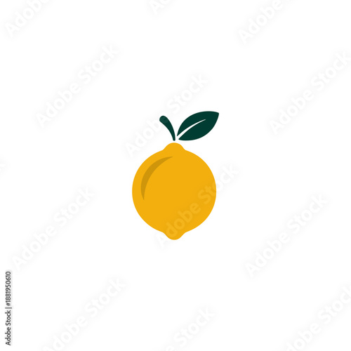 Simple Lemon Fruit Logo Icon Design Vector Illustration