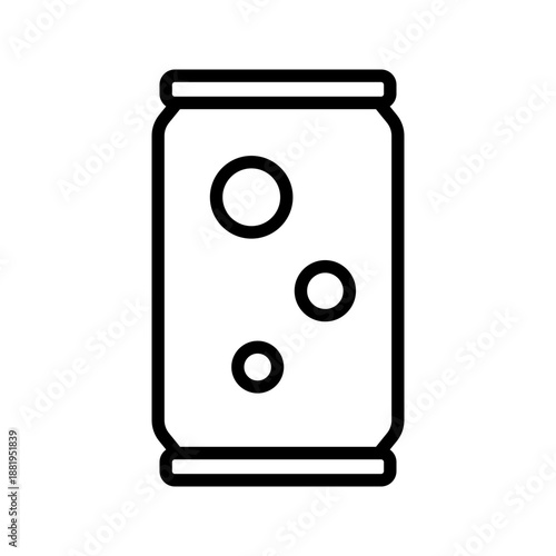 Fizzy soda can aluminium drink line art icon
