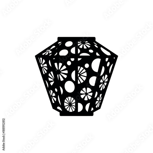 Abstract Geometric Patterned Lantern Silhouette.