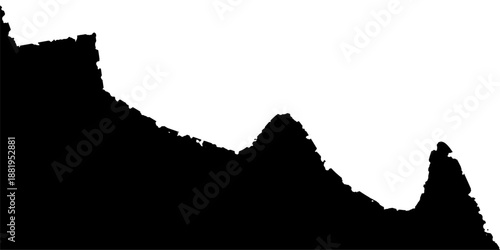 Classic black burnt paper edge vector silhouette for high contrast borders and grunge frames