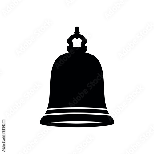 Classic Bell Silhouette Icon Design.