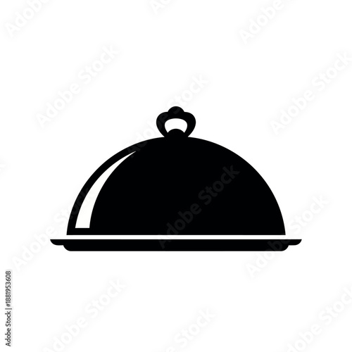 Food cloche serving platter icon.