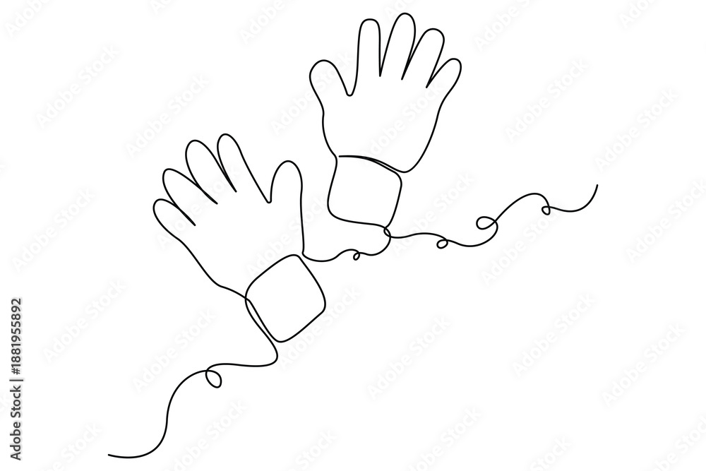 Obraz premium Minimalist praying hands one line art vector design 