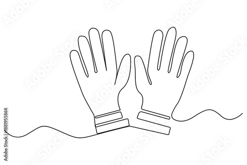 Minimalist praying hands one line art vector design
