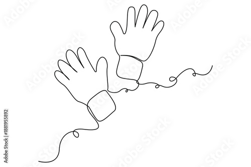 Minimalist praying hands one line art vector design
