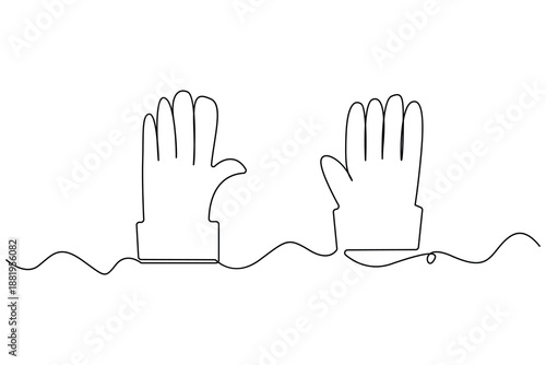 Minimalist praying hands one line art vector design
