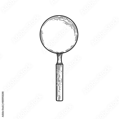 hand drawn magnifying glass line art vector illustration