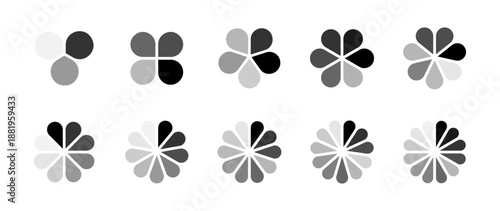 Vector flower pie chart with segments. Round infographic template for creative, marketing, and business projects