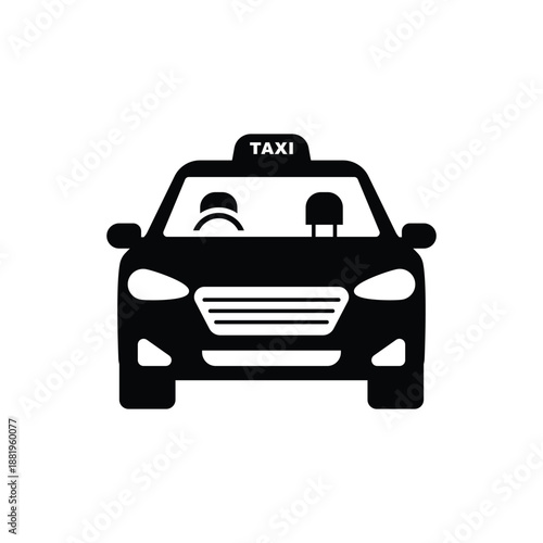 Taxi graphic icon. Taxi car sign isolated on white background. Vector illustration
