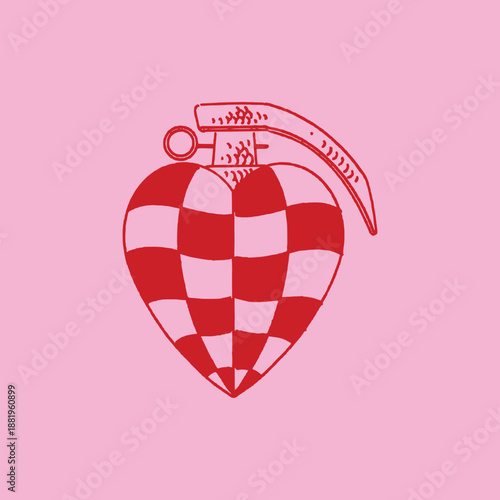 Heart grenade vector illustration