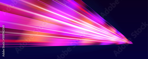 Neon energy flows carve elegant curves in space. Luminous motion lines enhance rhythm, power, and innovation. Crafted for modern abstract tech graphics vector