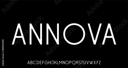 annova , luxury modern font alphabetical vector set	
