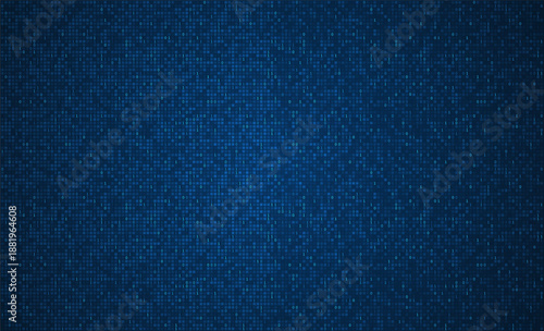 Dark blue digital background filled with glowing binary numbers and square data blocks. Represents big data, coding, cybersecurity, information technology, and modern digital systems.