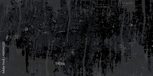 Monochrome dark vibrant line creepy distressed marbled horror wall. Abstract monochrome chalkboard, Black Friday speckled and crisis shapes, goth dust worn background with woven elements .eps 10