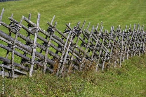 Woven wooden fence, Fladnitz an der Teichalm, Styria, Austria