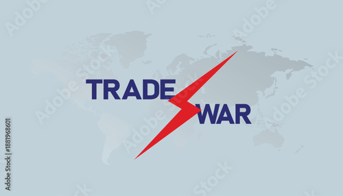 Global Trade War Concept Illustration with World Map Background.