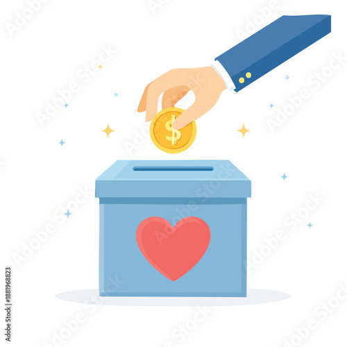 Flat Design Giving Zakat (Alms)