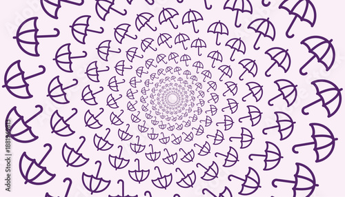 Radial umbrella pattern background representing protection, weather, safety, and creative symmetry.